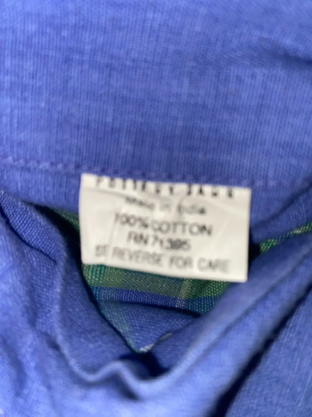 Pottery Barn Plaid Back Button Closure Green Blue Preppy Euro Pillow sham 26”